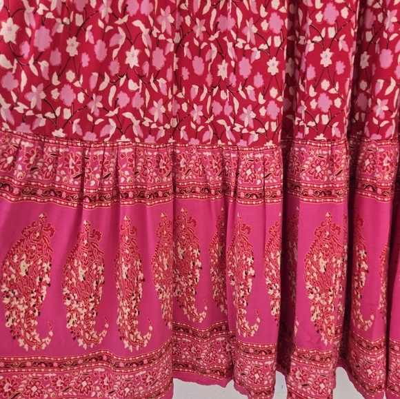 R. Vivimos Maxi Dress Sleeveless Floral Print Button Up Bohemian Flowy Medium - Picture 13 of 13